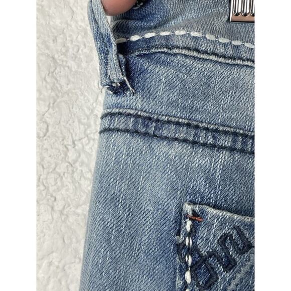 Vintage Bongo Womens Jeans Size 13 Lightwash Flare Leg Embroidered Boho 90's Y2K - Picture 10 of 12